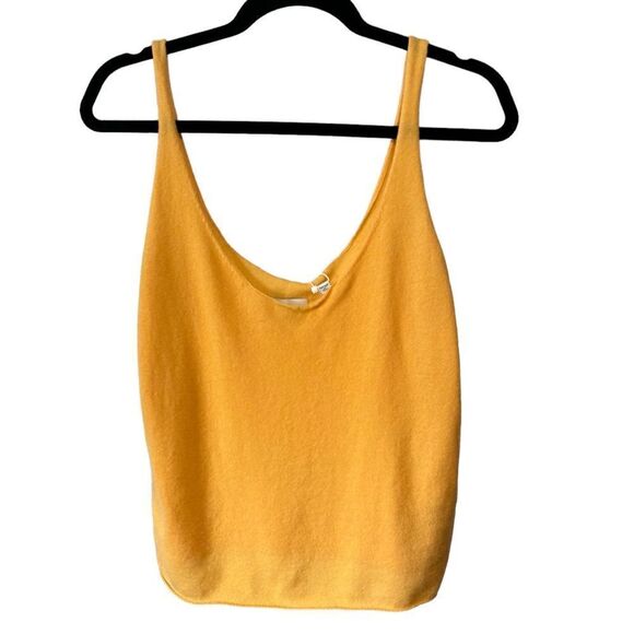 Revolve Vince Cashmere Knit Scoop Neck Tank Camisole Orange Yellow Size Medium - Picture 5 of 10